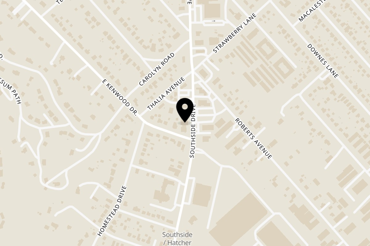 Map showing the location of Fort Royal Restaurant on 6918 Southside Dr in Louisville